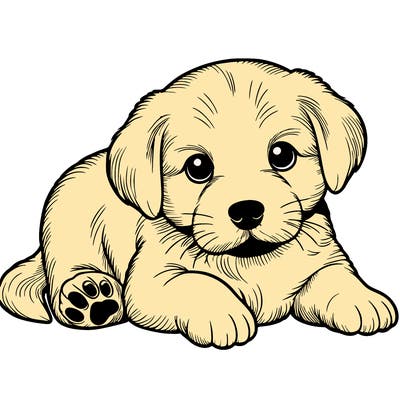 a cute realistic puppy