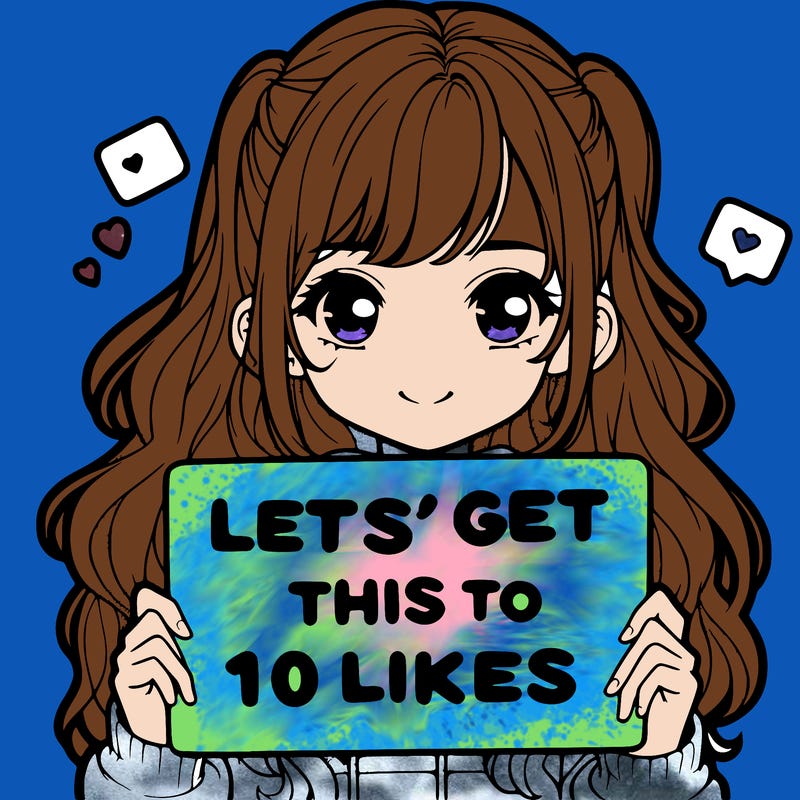 girl holding up sign that says let’s get this to 10 likes realistic