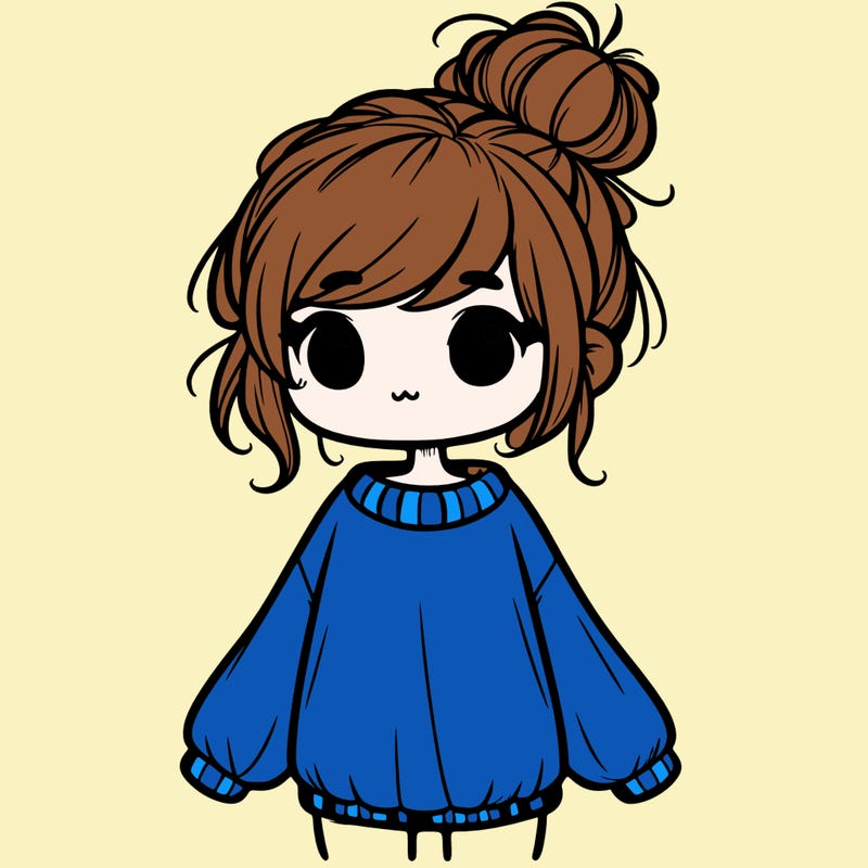 cute girl with baggy sweater and messy bun