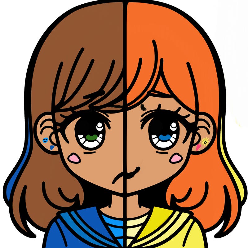 a split of a girl