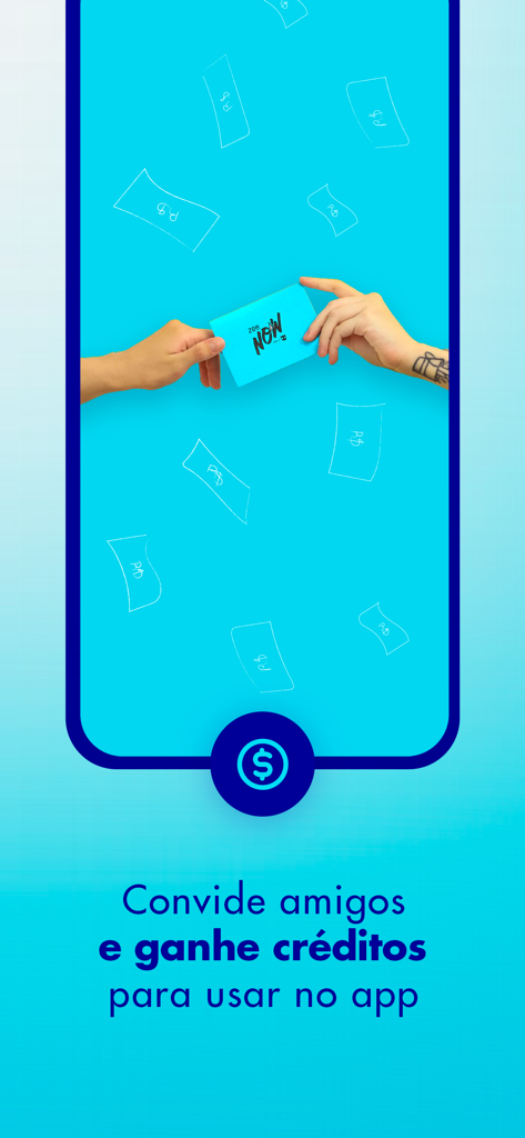 Zee.Now - Pet Shop Delivery - Zee Now app screen showing hands exchanging a card with text about inviting friends to earn credits