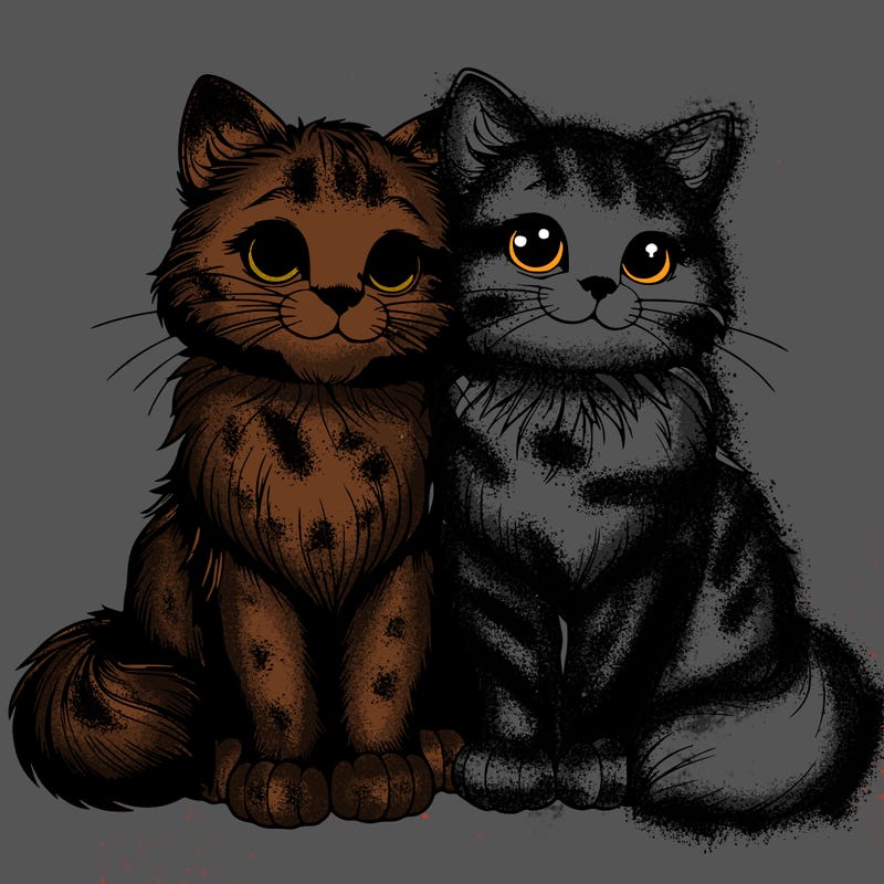 realistic cat couple