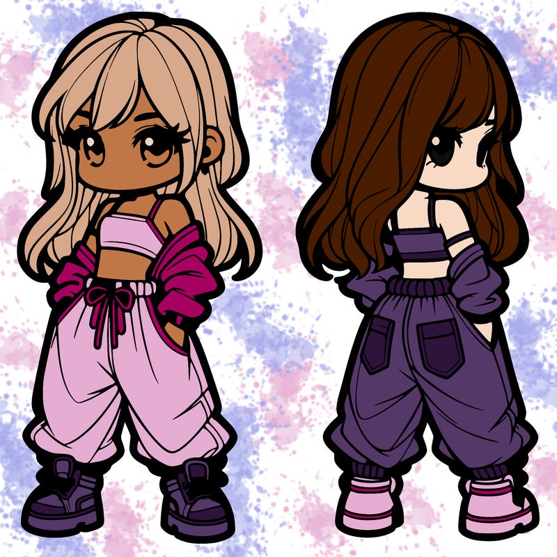 girl in crop top and baggy pants