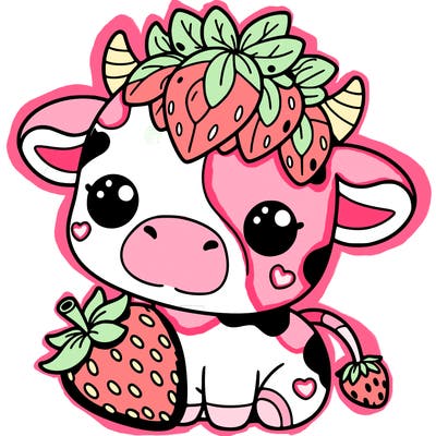 cute strawberry cow