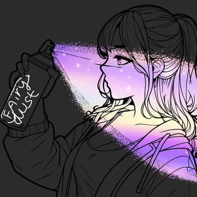 a realistic girl spray, painting