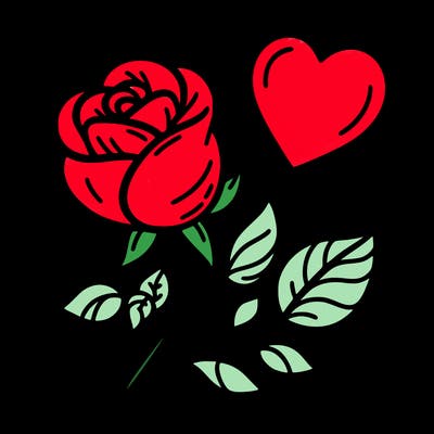 rose and heart