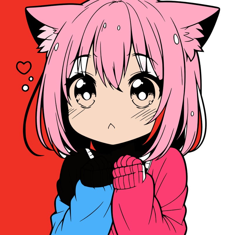 shy anime catgirl