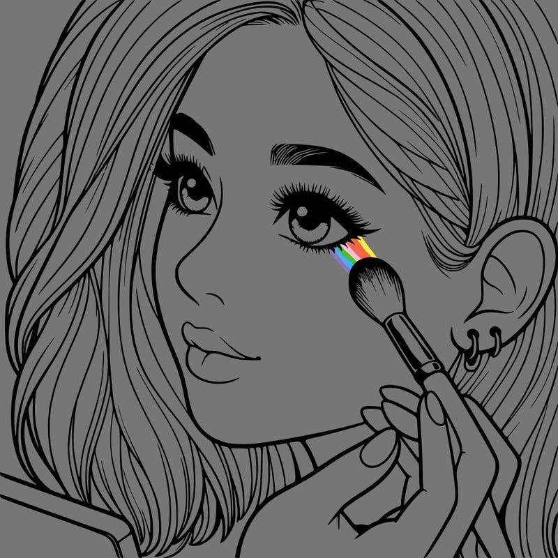 a realistic girl doing her makeup