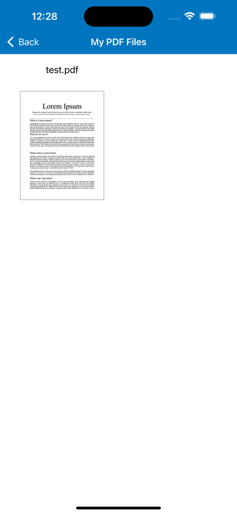Mobile PDF Scanner – Scan Docs - Interface do aplicativo Scanner PDF Móvel mostrando uma lista de documentos PDF digitalizados