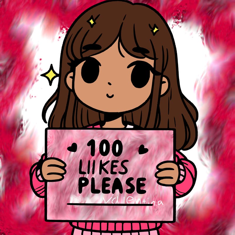 a girl holding up a sign saying 100 likes please