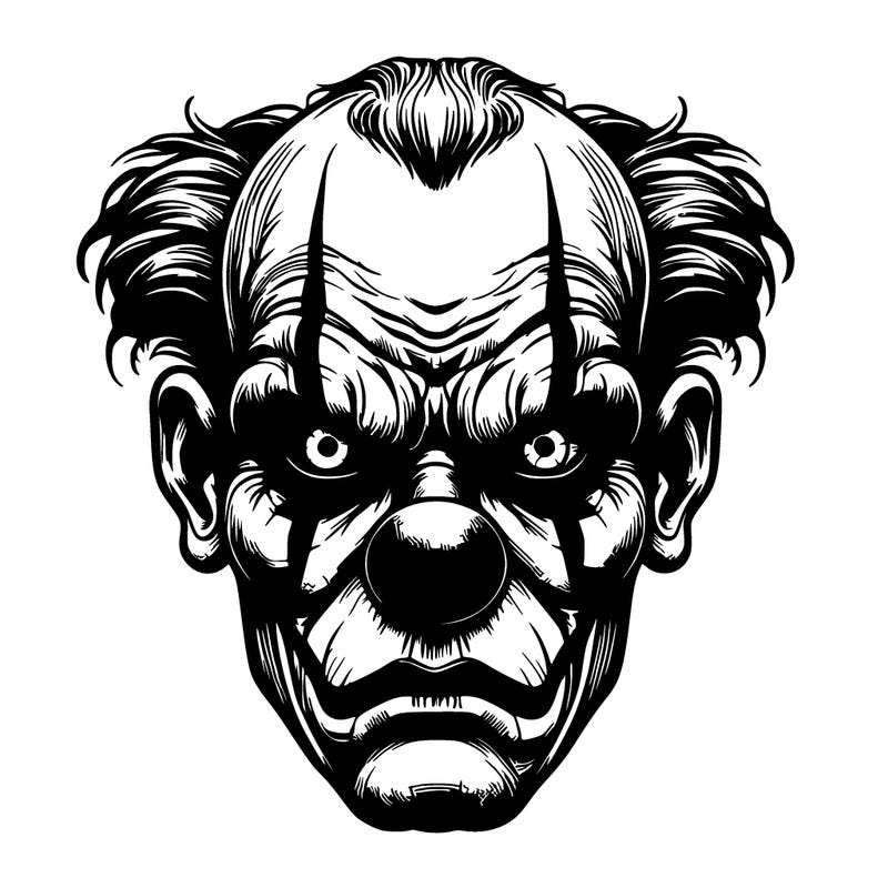 scary clown realistic face