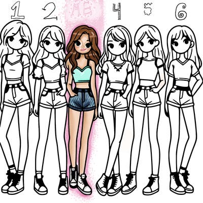 a group of girls wearing crop tops and shorts