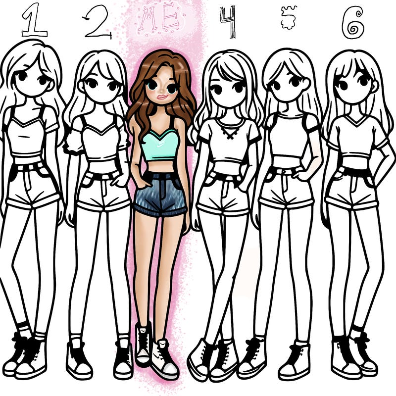 a group of girls wearing crop tops and shorts