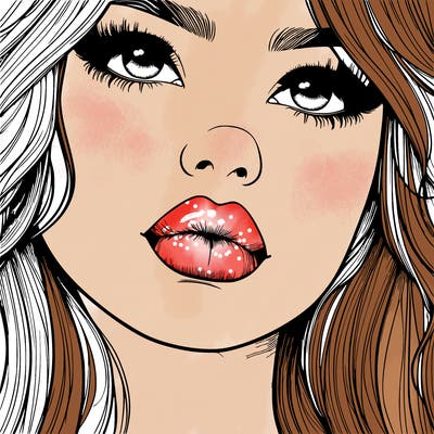 really realistic girl with lips