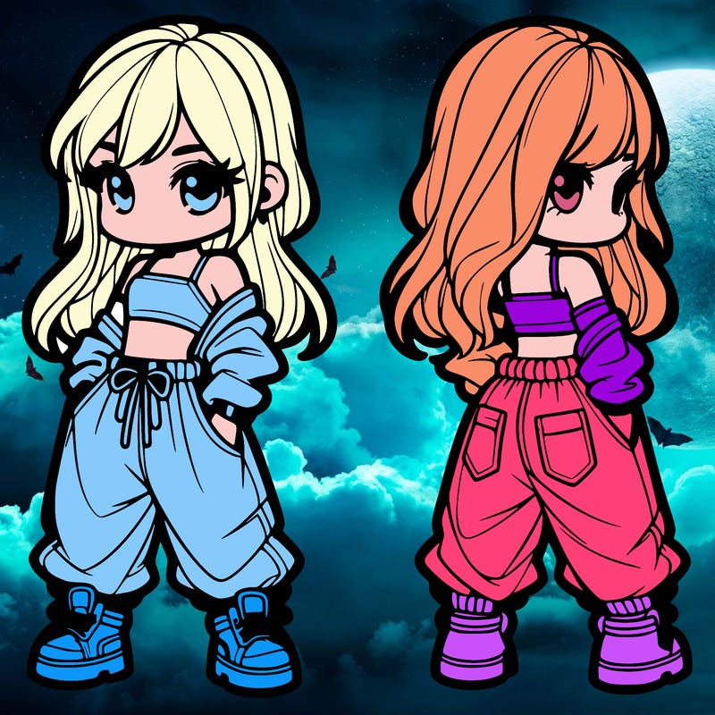 girl in crop top and baggy pants