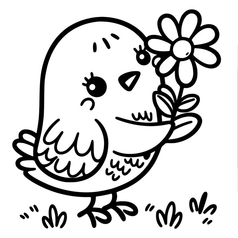 bird with flower in its beak