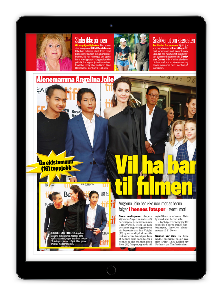 Se og Hør Extra - A screenshot of the Se og Hor Extra app on an iPad displaying Norwegian celebrity news and articles