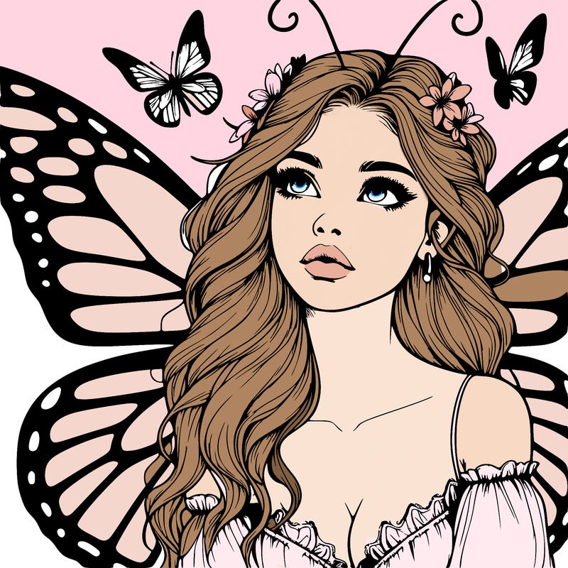 butterfly fairy realistic girl