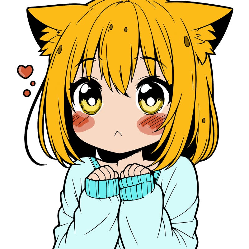 shy anime catgirl