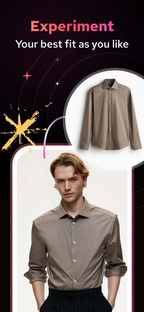 A man virtually trying on a brown shirt using AI Clothify