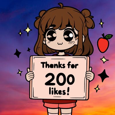 girl holding sign that says thanks for 200 likes!