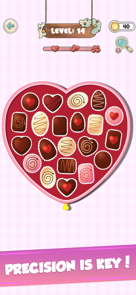 Arrange Them Little Right 2 - Heart shaped chocolate box organization puzzle in Arrange Them Little Right 2