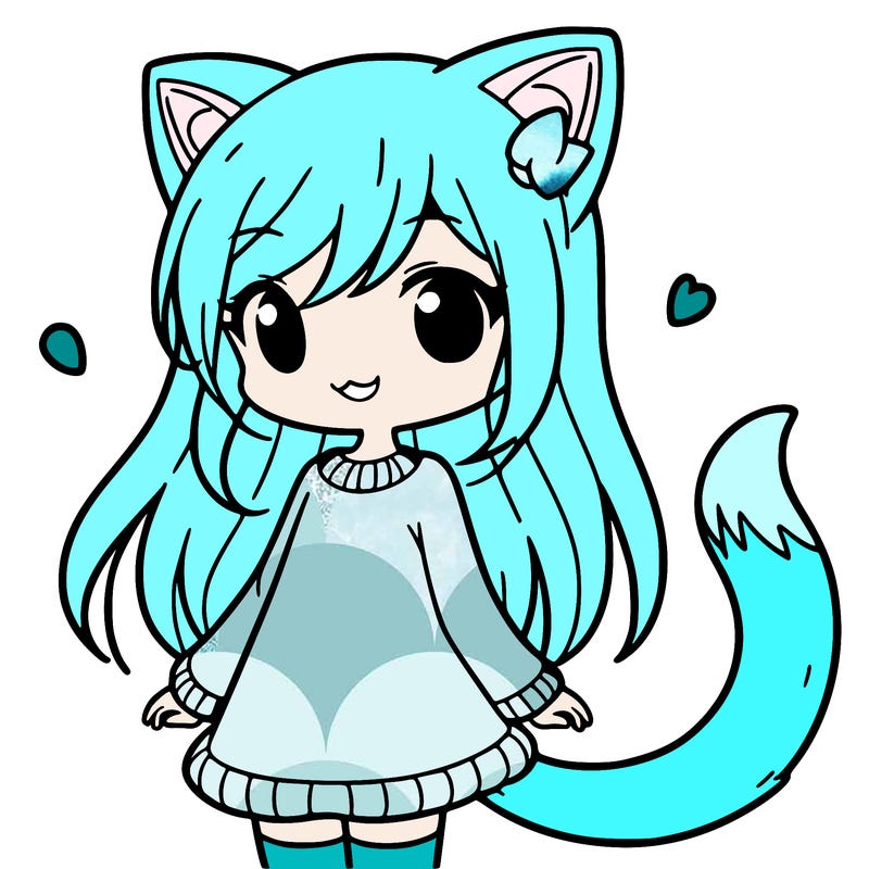 girl with cat ears and tail