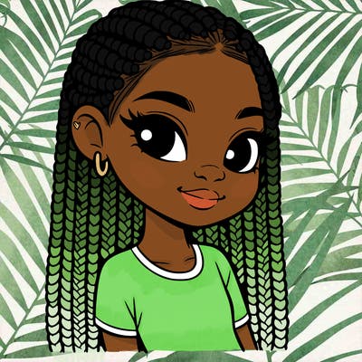 girl with box braids