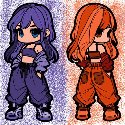 girl in crop top and baggy pants
