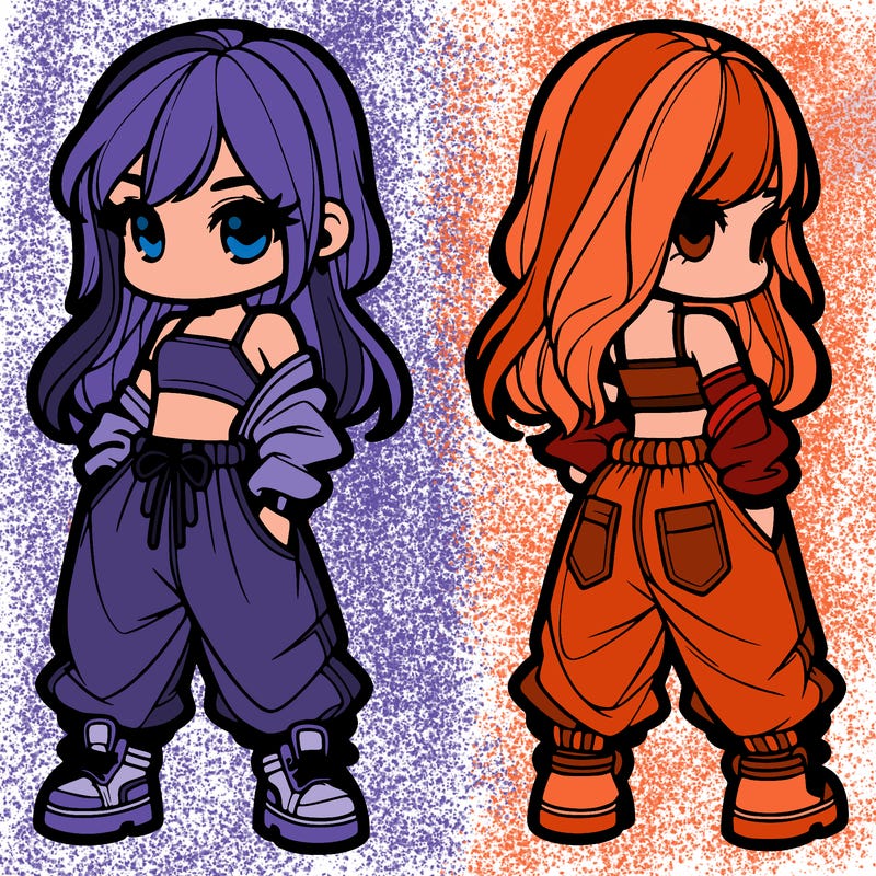girl in crop top and baggy pants