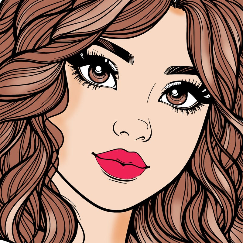beautiful realistic girl close up to the camera with wavy hair,