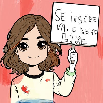 realistic girl holding up a sign