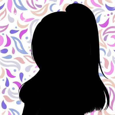 realistic girl with a high ponytail