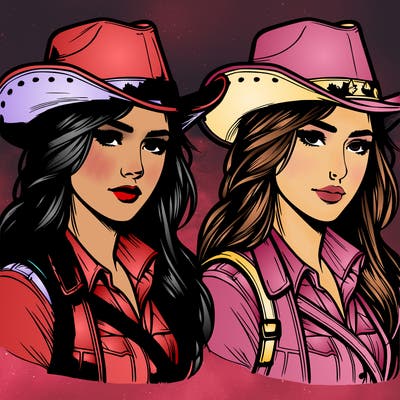 realistic female cowboy