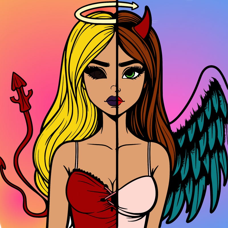 devil vs angel realistic girl