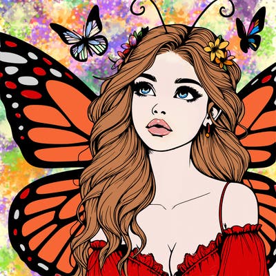 butterfly fairy realistic girl