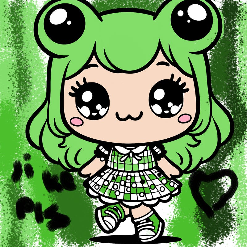 cute frog dressed girl