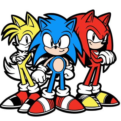 tails and sonic and knuckles