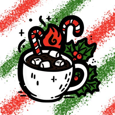 hot cup of cocoa christmas simple