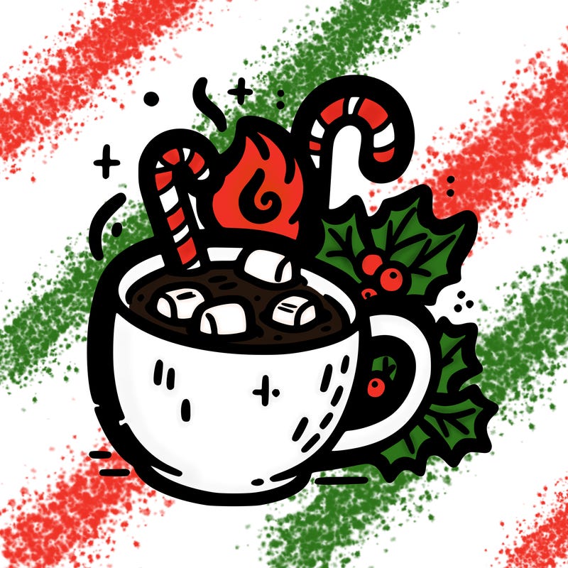 hot cup of cocoa christmas simple