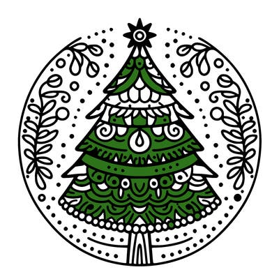 mandala sapin de noel