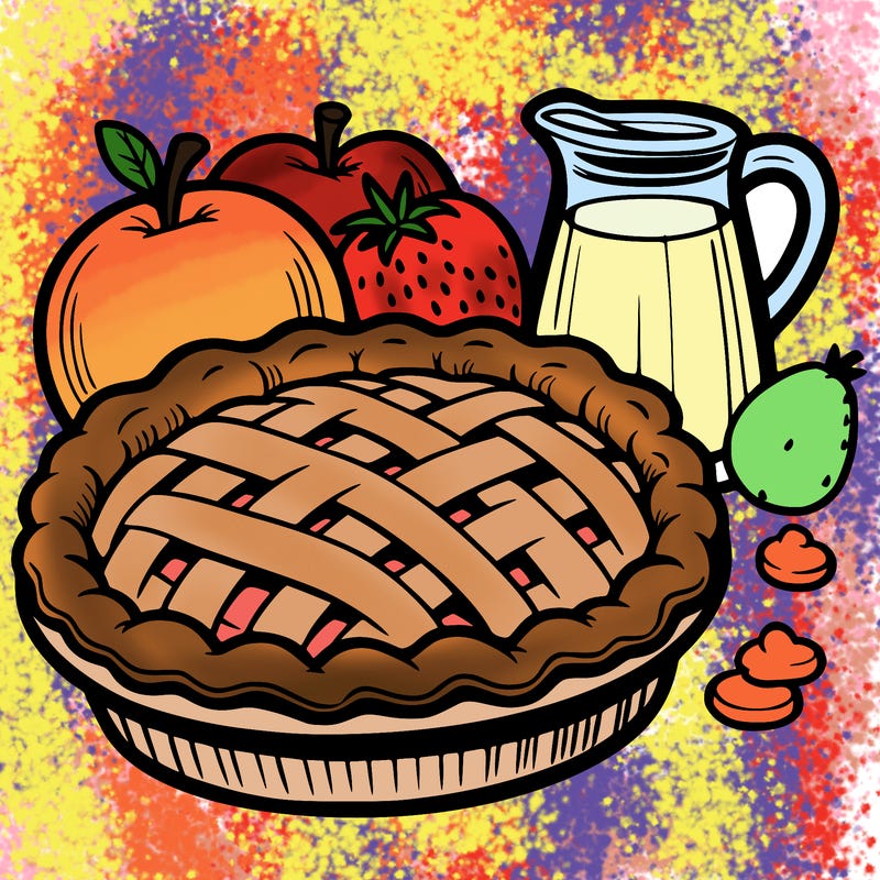 a pie of food