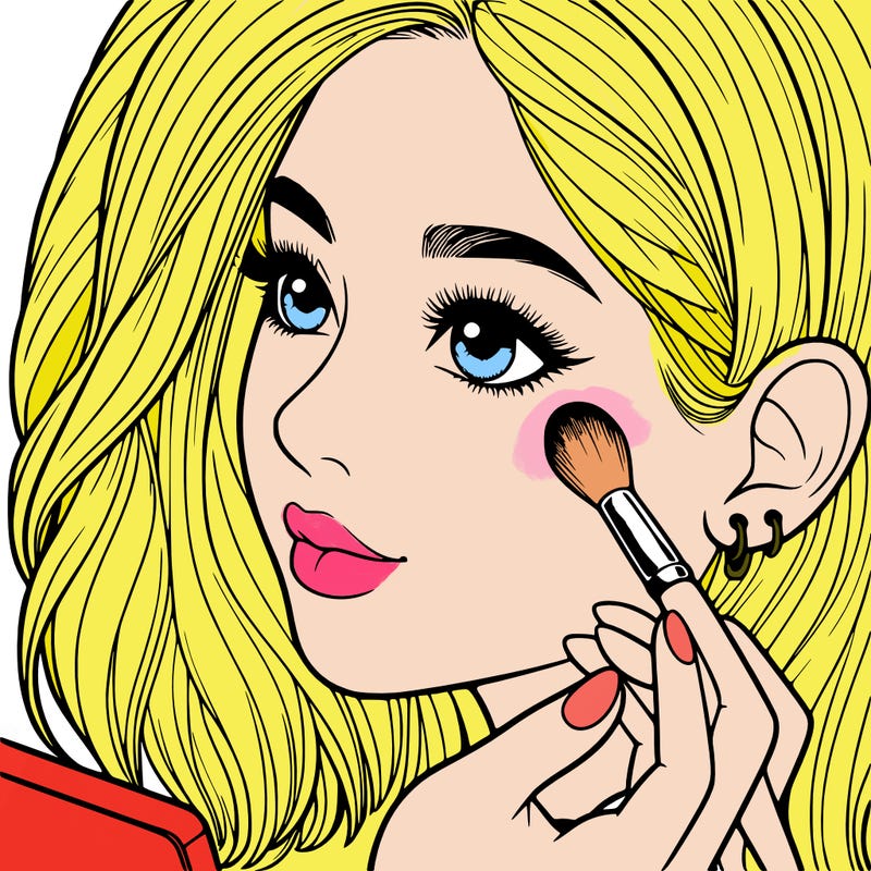 a realistic girl doing her makeup