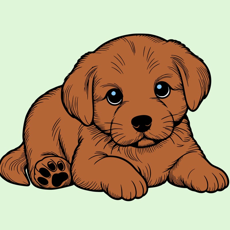 a cute realistic puppy