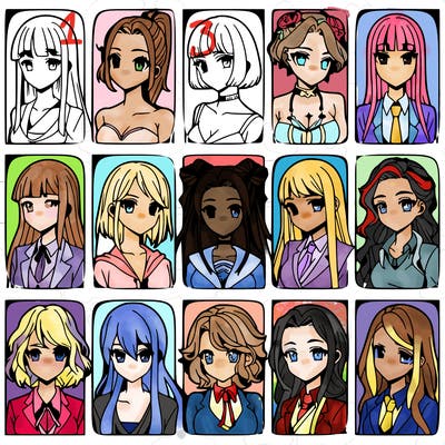 girls that look diffrent anime