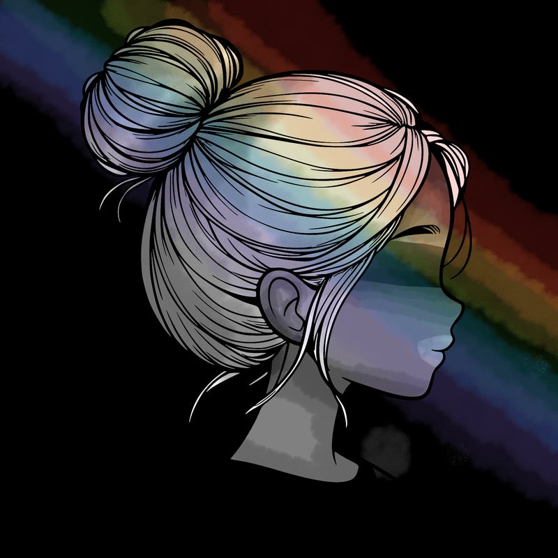 realistic girl with hair bun