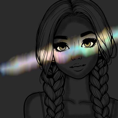 realistic girl with braids