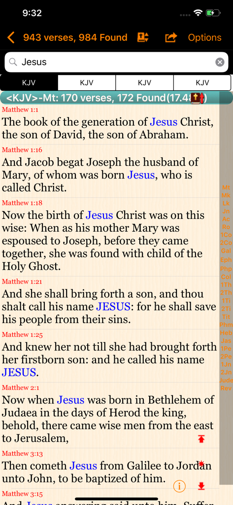 Handy Bible Pro - Handy Bible Pro app search results for Jesus in the King James Version Bible