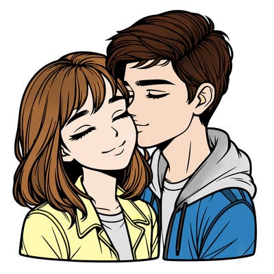 realistic girl and boy  love