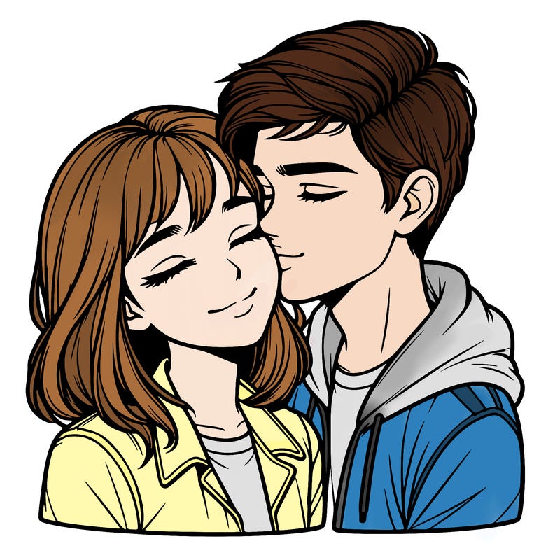 realistic girl and boy  love